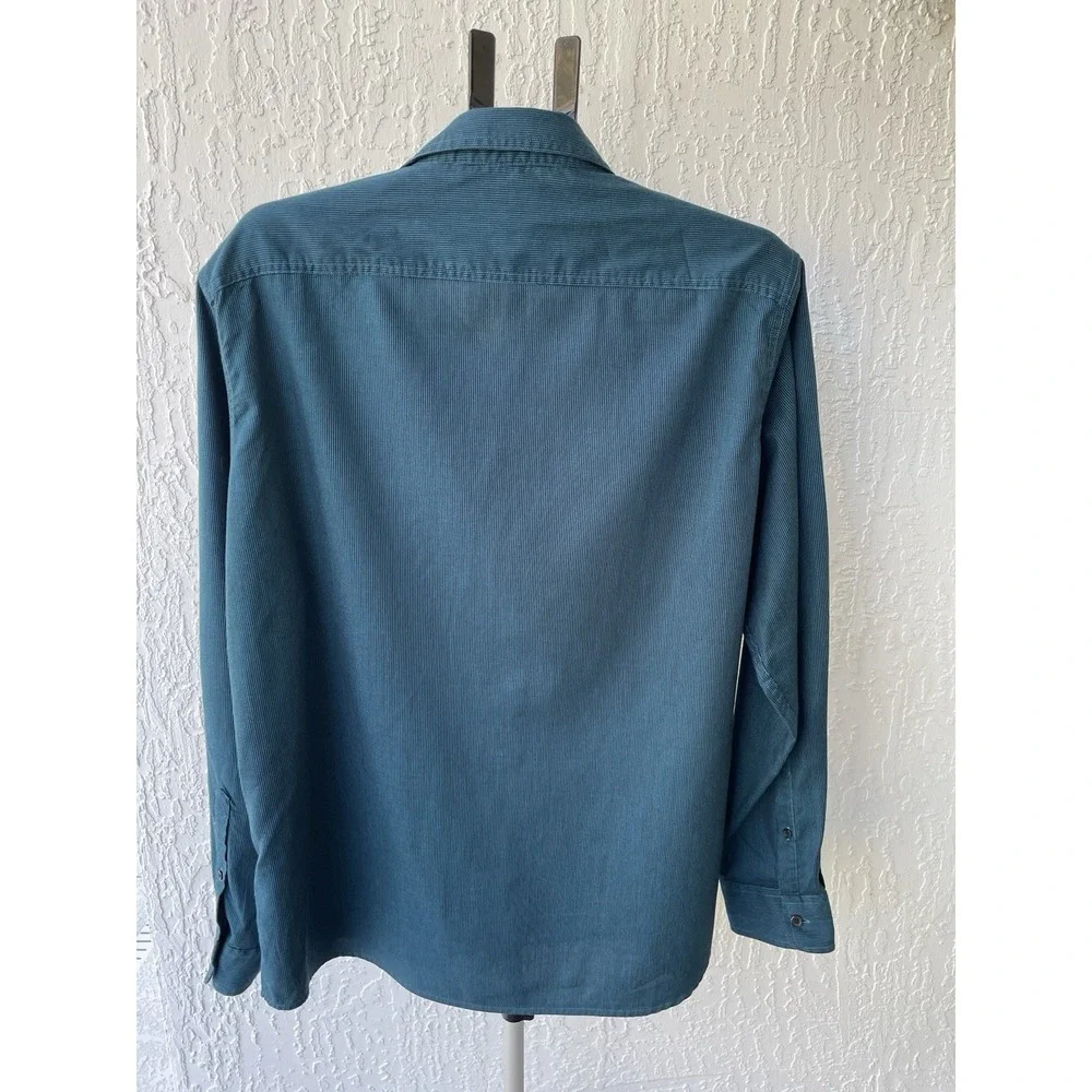Marc Anthony Wrinkle Resistant Stretch Men's Shirt Size‎ XXL Teal And Black